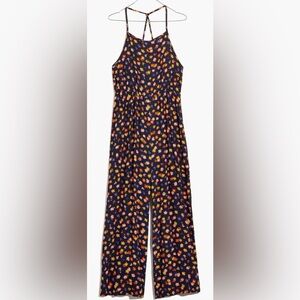 Madewell Cami Racerback Jumpsuit in Happy Hibiscus Wide Leg Wedding Guest Event